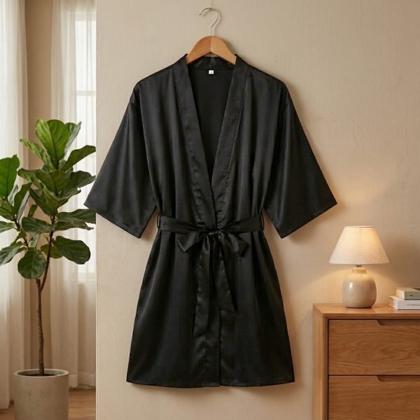 Black Satin Robe